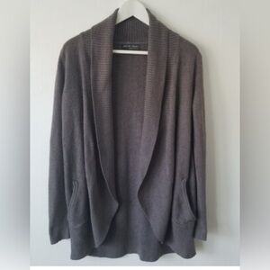 Barefoot Dreams women’s Sz M Cozy knit Lite Circle Cardigan CARBON/BLACK HEATHER